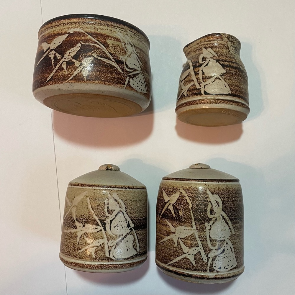 Ceramic Pottery Handmade Wheel-thrown Stoneware Salt and Pepper Shakers bundle